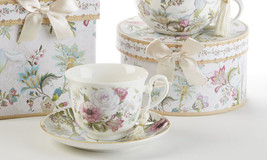 Delton Products Pale Rose 3.6 inches Porcelain Cup/Saucer in Gift Box, 8120-0 - £15.80 GBP