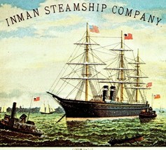 1980 Inman Steamship Co Reproduction 1880s Ad ONRS Chrome Postcard Unposted - £5.58 GBP