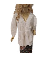 Venezia Women&#39;s Embroidered Lightweight Cotton Tieback Top Ivory Size 22 - $538.91 MXN
