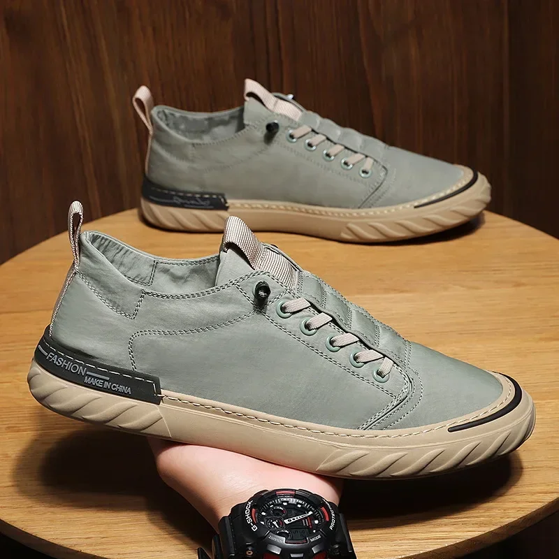 Men Casual Shoes Ice Silk Cloth Canvas Shoes Sneakers New In Breathable Slip on  - £29.67 GBP