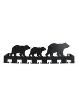 Rustic Western Black Bear Family Multi Pegs Metal Wall Key Hooks Decor P... - $639.30 MXN