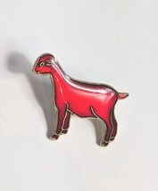 Ruby Red Goat Lapel Pin Capra hircus Enamel Hat Tie Backpack Tac - £3.29 GBP