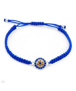 Bracelet With Genuine Crystals Designed in Metallic Base metal and Blue ... - £15.63 GBP