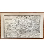 1923 Antique CHICAGO &amp; NORTHWESTERN Map Vintage RAILWAY Map - $13.57 CAD