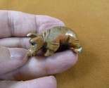 Y-HIP-40 tan gray HIPPO Hippopotamus gem Gemstone figurine SOAPSTONE Riv... - $8.59