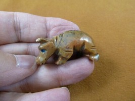 Y-HIP-40 tan gray HIPPO Hippopotamus gem Gemstone figurine SOAPSTONE River Horse - £6.74 GBP