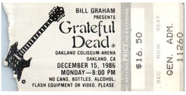 Vintage Grateful Dead Ticket Stumpf Dezember 15 1986 Oakland California - $49.49