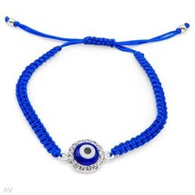 Bracelet With Genuine Crystals Metallic Base metal, Blue Plastic and Blue Silk. - $19.99