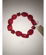 Barse Sterling Silver and RED Gemstone Bracelet NEW - $54.40 CAD