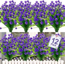 TURNMEON 12 Bundles Corn Flower Artificial Flowers for Outdoor UV, Purple - £12.57 GBP