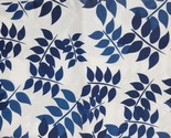 Peva Vinyl Tablecloth 52&quot; x 90&quot; Oblong (6-8 people) BLUE LEAVES ON WHITE... - $13.85