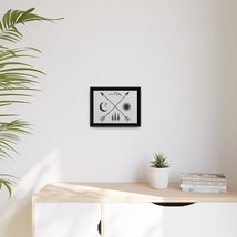 Matte Canvas Wall Art with Black Pinewood Frame - Nature Symbols Print - Eco-Fri - £37.87 GBP+