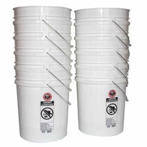 5 gal. White Pail (10-Pack) Food Grade Safe Container BPA Free Non-Toxic  - $42.59