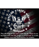 Round US Navy Veteran Eagle &amp; Anchor in Circle Of Stars Vinyl Decal US S... - $6.72+