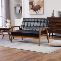 Mid-Century Modern Leather Loveseat Sofa - $221.99