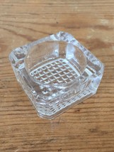 Vtg Antique Art Deco Glass Small Square Open Salt Cellar Pinch Dip Finge... - £23.42 GBP