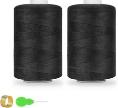2PCS Thread 1000Yard Black All Purpose Sewing Machine Thread for Sewing - $16.21