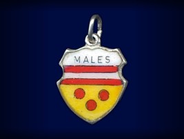Very Rare! Vintage travel shield charm, MISSSPELLED Mals, South Tirol, I... - $59.95