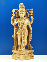 25&quot; Ardhanarishvara Cedar Wood Statue | Handmade | Lord Shiva Statue| Home Decor - £1,038.36 GBP