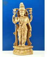 25&quot; Ardhanarishvara Cedar Wood Statue | Handmade | Lord Shiva Statue| Ho... - £1,034.56 GBP