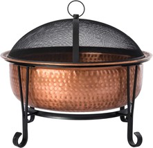 -26.5&quot; Fire Sense 62665 Fire Pit Palermo Copper With Steel Stand Wood Bu... - $214.94