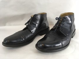 Johnston Murphy Signature Series Mens 11 M Black Italy Leather Ankle Cap... - $48.51