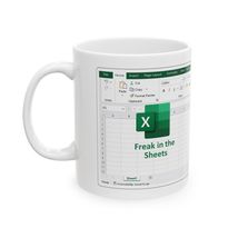 Freak in the Sheets - Excel Spreadsheet Ceramic Mug, Office Gift for Tec... - $264.67 MXN+