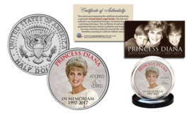 PRINCESS DIANA 20th Anniversary KENNEDY Half Dollar Coin - Royal Crown E... - $8.56