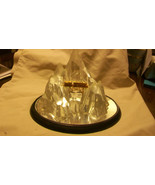 THE GLACIER EXPRESS CRYSTAL FIGURINE WITH GOLD TRAIN IN THE ALPS. FROM G... - $285.00