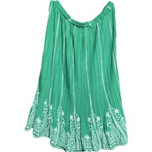 Vgt Anthony Richards Pleated Skirt 4X Green White Secretary Floral Women... - $18.05