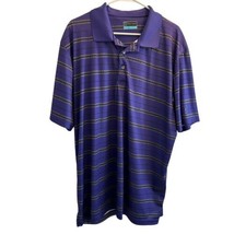 PGA Tour Airflux Men&#39;s Polo Golf Shirt Short Sleeve Collared Purple Size... - $18.04