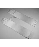 Bridal Prom Costume Adult Satin Gloves Silver Solid Elbow Length New Party - $11.64