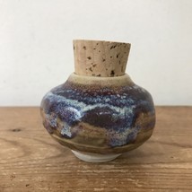 Vintage Handmade Studio Art Pottery Porcelain Japanese Cork Top Jar Holder - £29.65 GBP