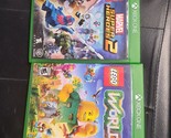LOT OF 2 LEGO: Marvel Superheroes 2 + WORLDS Xbox One COMPLETE - £7.77 GBP