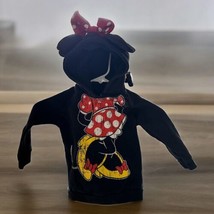 Disney Parks Girls 24 mo Months Minnie Mouse Ears Hooded Sweatshirt Black Hoodie - £10.27 GBP