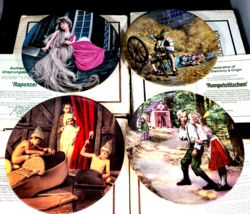 Set of 4 Charles Gehm Konigszelt Grimm&#39;s Fairy Tales Collector Plates with COA - £31.64 GBP