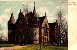Wellesley, MA UDB  Postcard: Public Library Building - Massachusetts Mass BK46 - £3.95 GBP