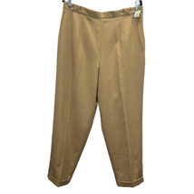 Talbots Petite Wool Pants Tan Size 16 Cuffed Hem Flat Front Belted Pocke... - $47.54
