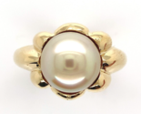 18k Yellow Gold 9.8mm Light Golden South Seas Pearl Ring Size 8.25 (#J6338) - $1,475.10