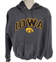 Champion Iowa Hawkeyes Hoodie Size L Gray Pullover - £19.43 GBP