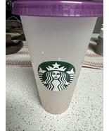 Starbucks Reusable Clear-Frost Cold Cup Tumbler 24 Oz with Purple Lid - $92.48 MXN