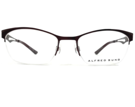 Alfred Sung Eyeglasses Frames AS5017 RBY CEN Grey Red Square Half Rim 51-18-135 - £37.19 GBP