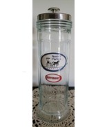 Vintage Amish Farms ~ Clear Glass ~ Peppermint ~ Straw Dispenser with Si... - €51,36 EUR