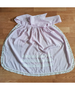 Vintage Mid Century Half Apron Handmade Purple White Checked w/ Pockets - $10.40