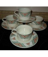 MIKASA INTAGLIO SANTA FE 8 Pc Tea/Coffee CUPS &amp; SAUCERS Set CAC24 Southw... - €42,68 EUR