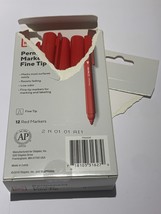 Red Permanent Markers / Pen Fine Tip By TRU RED 10 Pens Open box (Partia... - $8.00