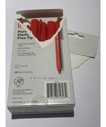 Red Permanent Markers / Pen Fine Tip By TRU RED 10 Pens Open box (Partia... - $152.31 MXN