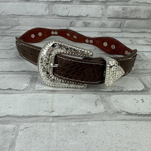 Western Brown Leather Rodeo Silver Conchos Size Medium - $26.97 CAD