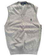 Polo Ralph Lauren Mens Sweater Vest Pima Cotton V-Neck Solid Gray Green ... - $27.06 CAD