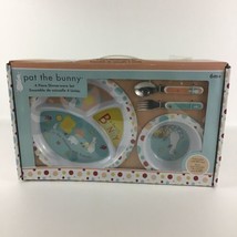 Pat The Bunny 4 Piece Dinnerware Set Divided Plate Utensils Bowl Gift Pack New - £31.61 GBP